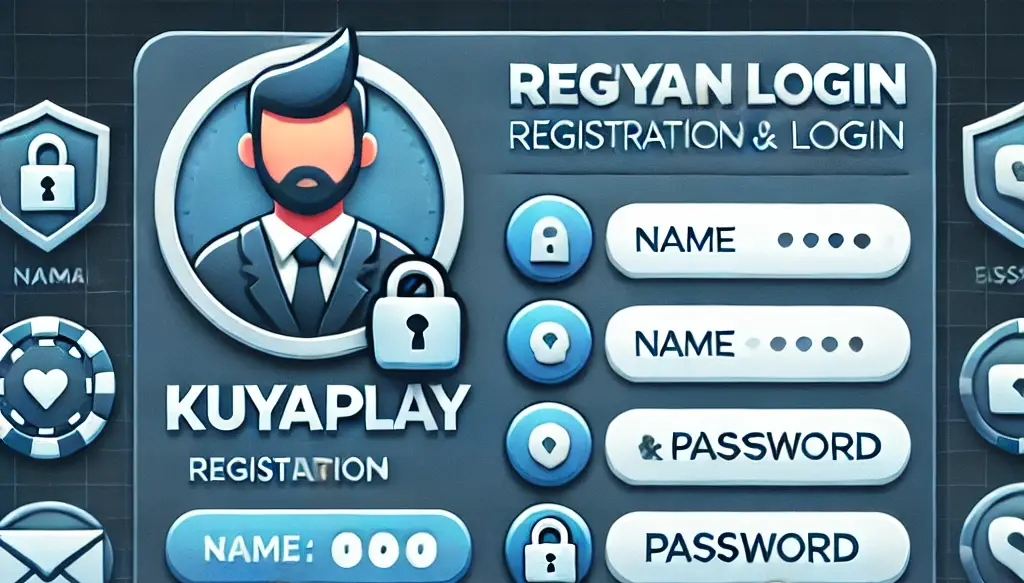 A secure and easy-to-use registration and login interface for KuyaPlay.com, featuring fields for entering name, email, and password, with a padlock icon representing security. A banner promotes bonuses for new players, emphasizing a smooth and secure login process for both new and returning users.